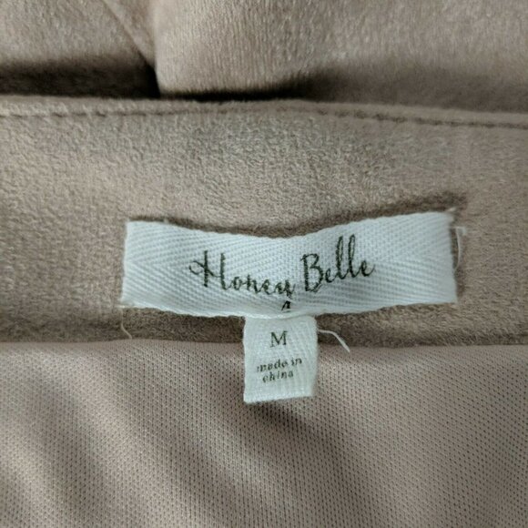 Honey Belle A Line Suede Skirt Medium Brown Tan - Picture 3 of 5
